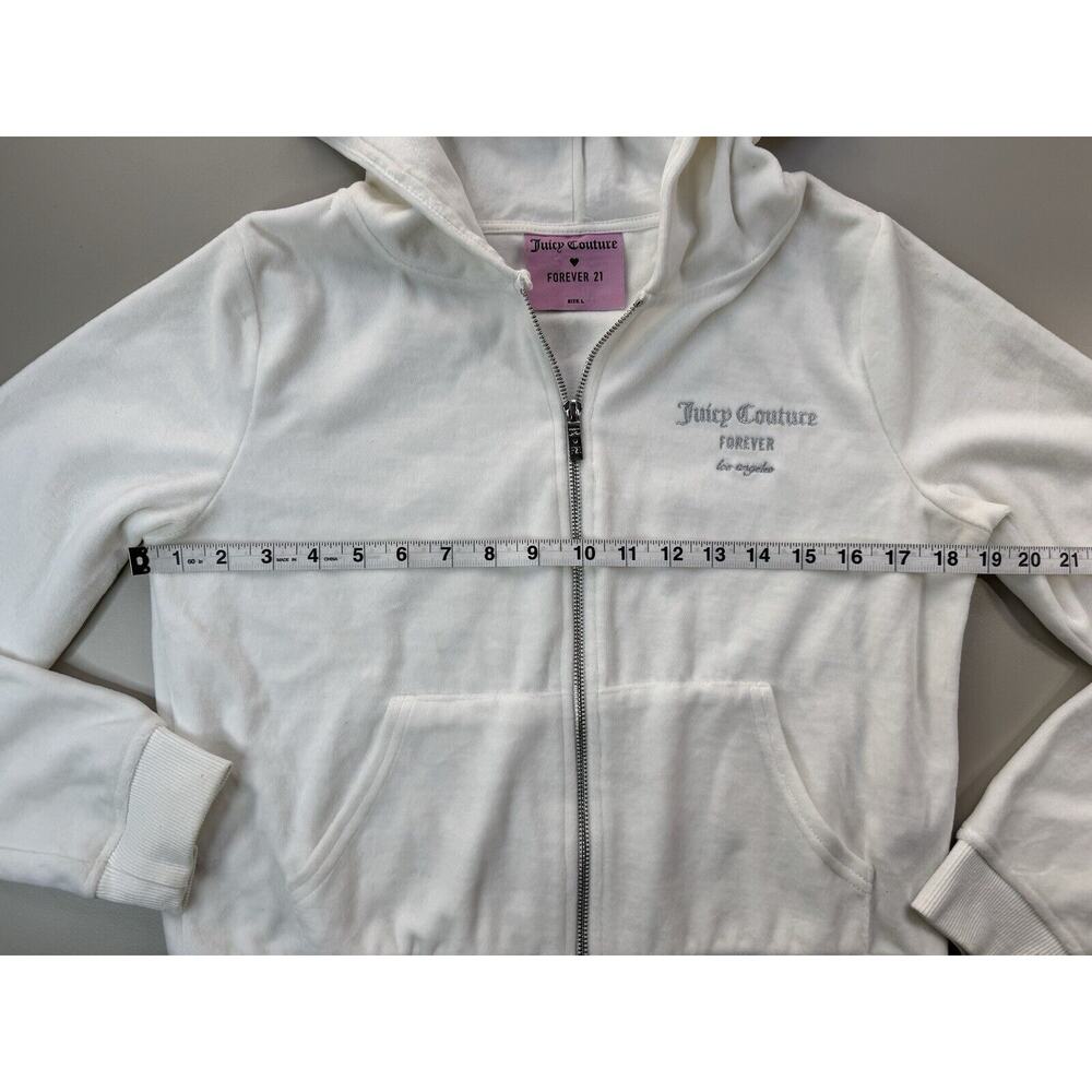 Juicy Couture Womens Zip Up Size L Forever 21 Velour Track Y2K Rhinestone Bling - Picture 6 of 15